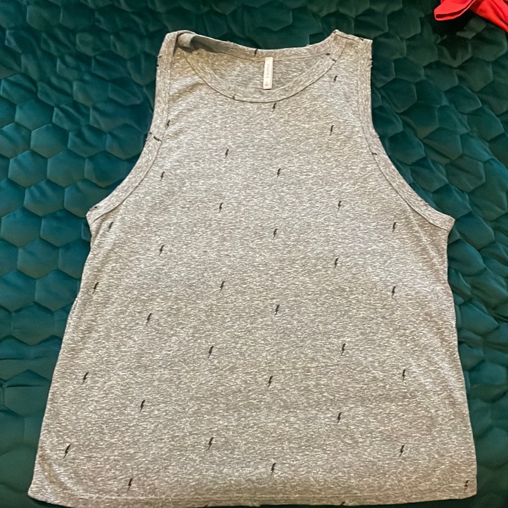 Tank top with lightening bolt details